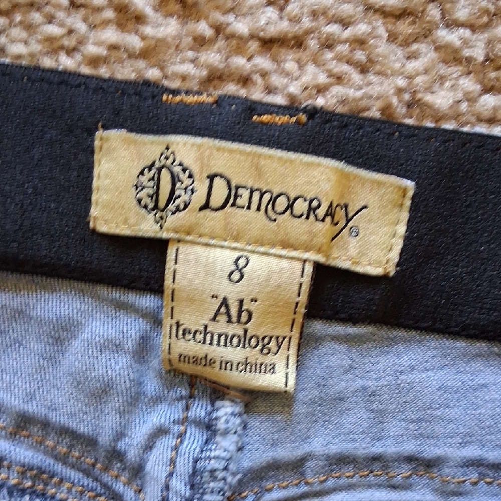 Democracy Ab Technology Light Blue Flare Jeans with Frayed Hem - Picture 2 of 8